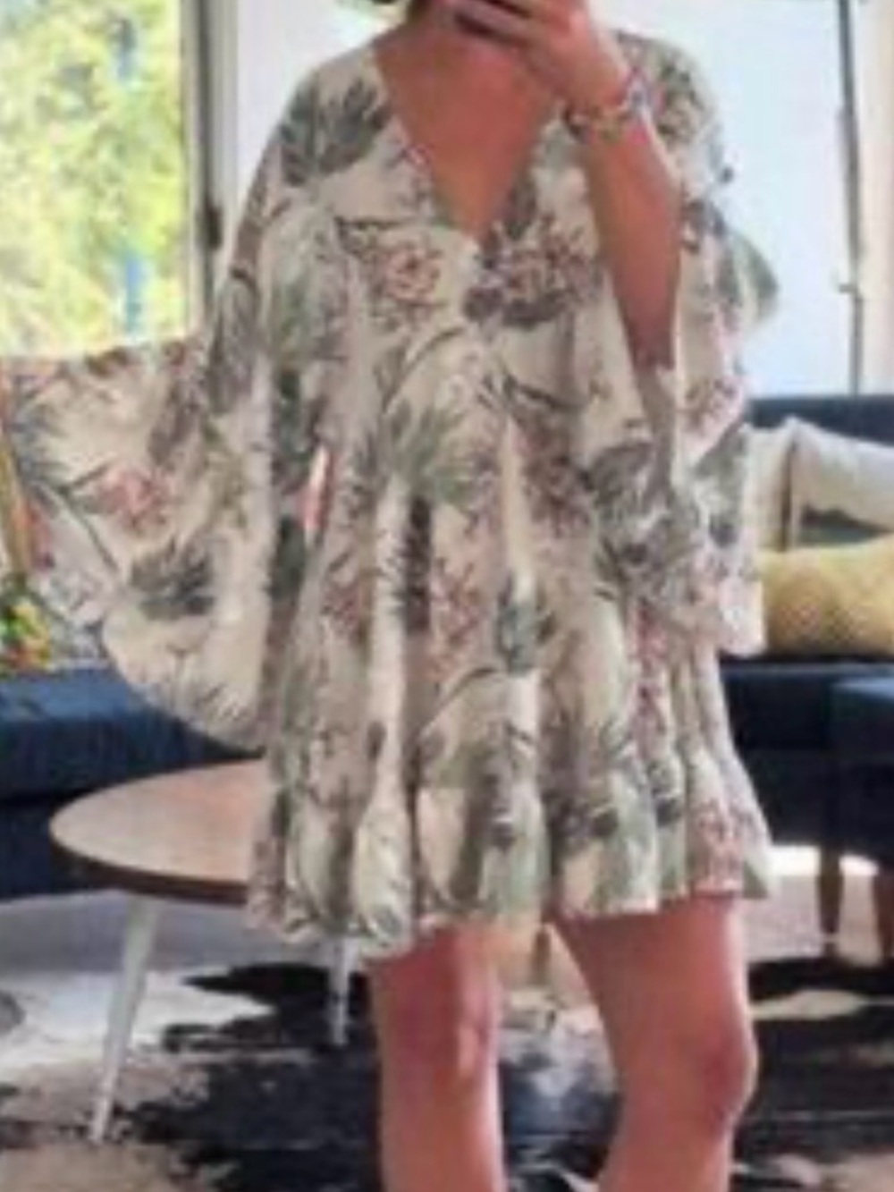 ANTHROPOLOGY M Label of Love Floral Peplum Boho Tropical Top Flowy Lightweight